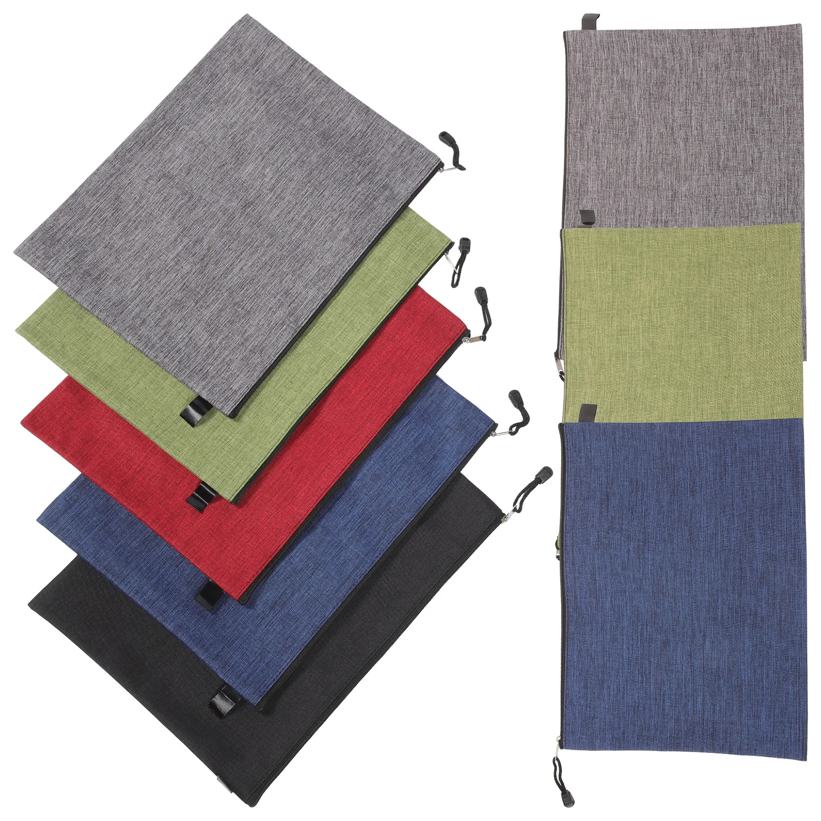 

8Pcs B4 Waterproof Zipper File Bags Oxford Cloth Portable File Organizer Pouch Document Holder for School Office Storage