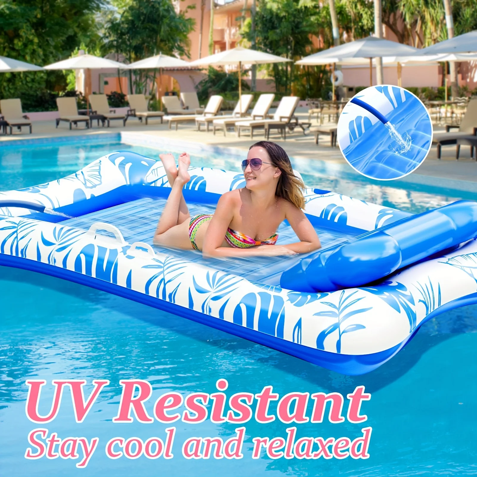 Bathtub Pillow Inflatable - Oversized Inflatable Swimming Pool Float with
