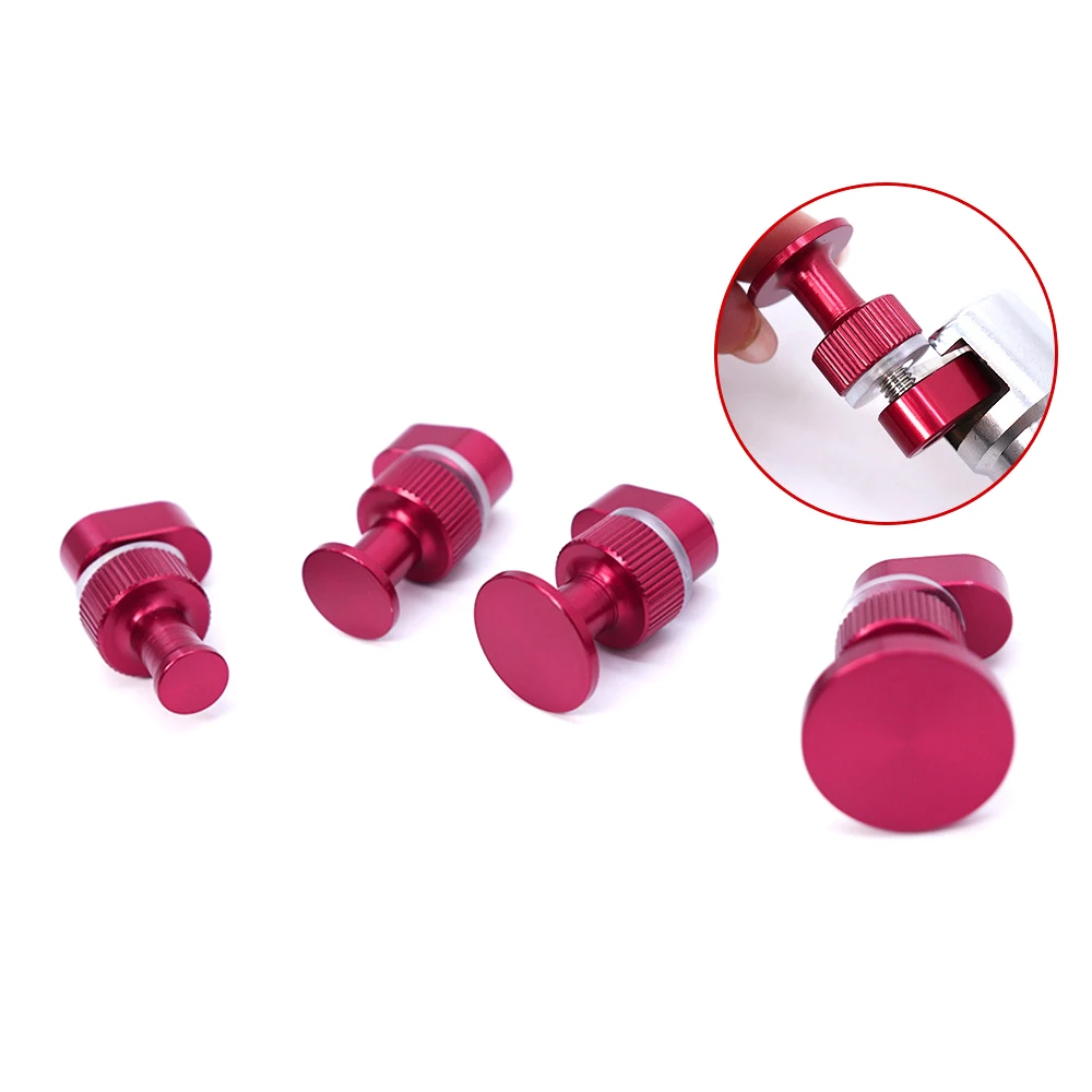 4Pcs Aluminum Alloy PDR Puller Tabs Round Dent Puller Pads Adjustable Height for Car Body Paintless Dent Repair Tools