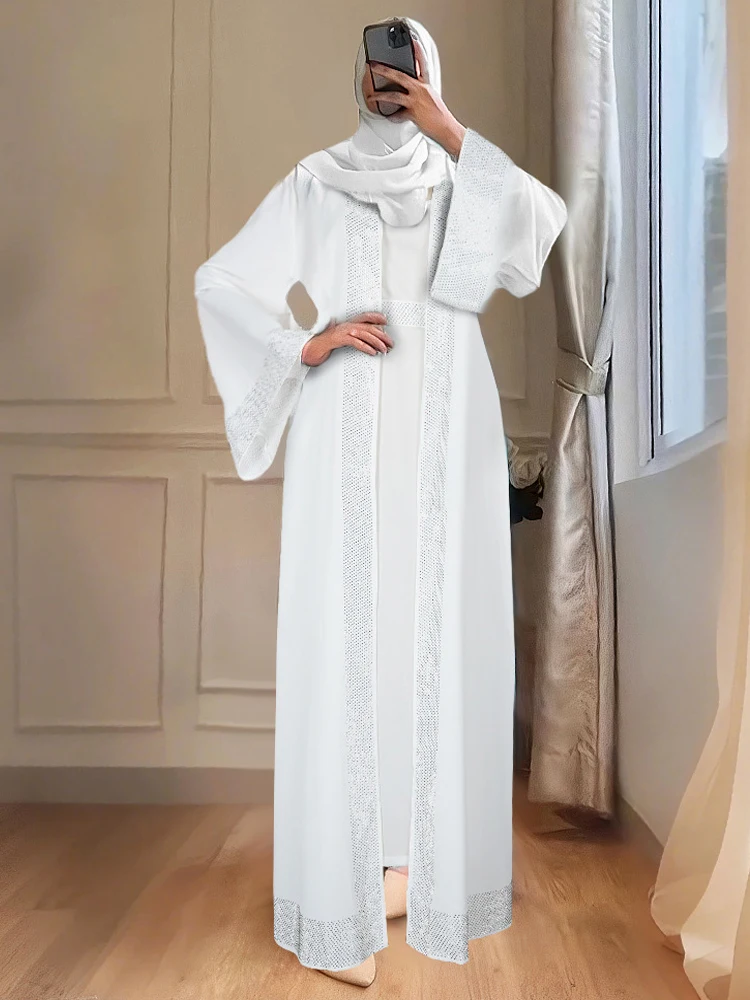 Abaya Dubai Turkey Muslim Hijab Dress Elegant Long Sleeve Maxi Robe Ladies Islamic Clothing Party Evening Gown Caftan Marocain