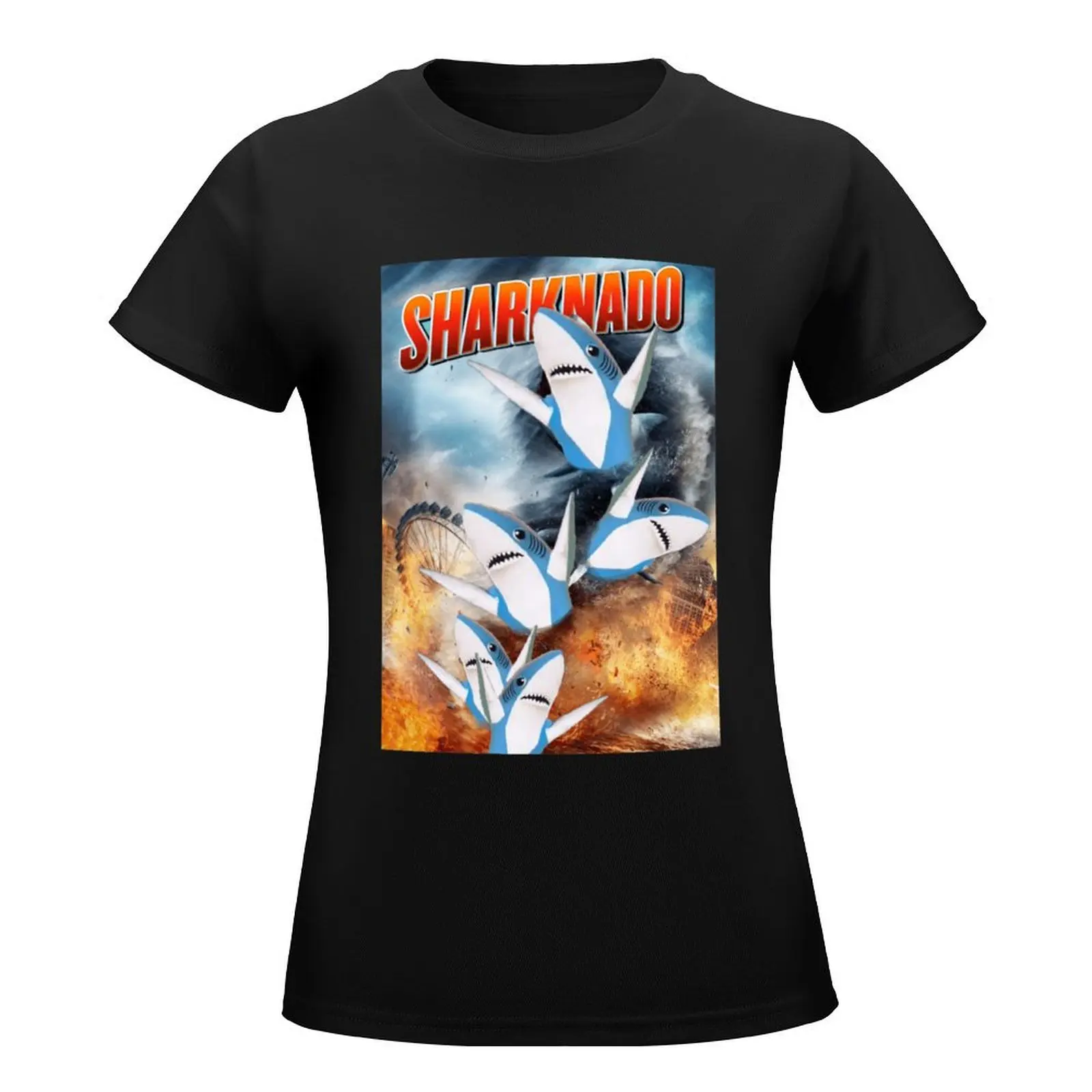 memenado Sharknado T-Shirt graphics Short sleeve tee new edition tshirts woman