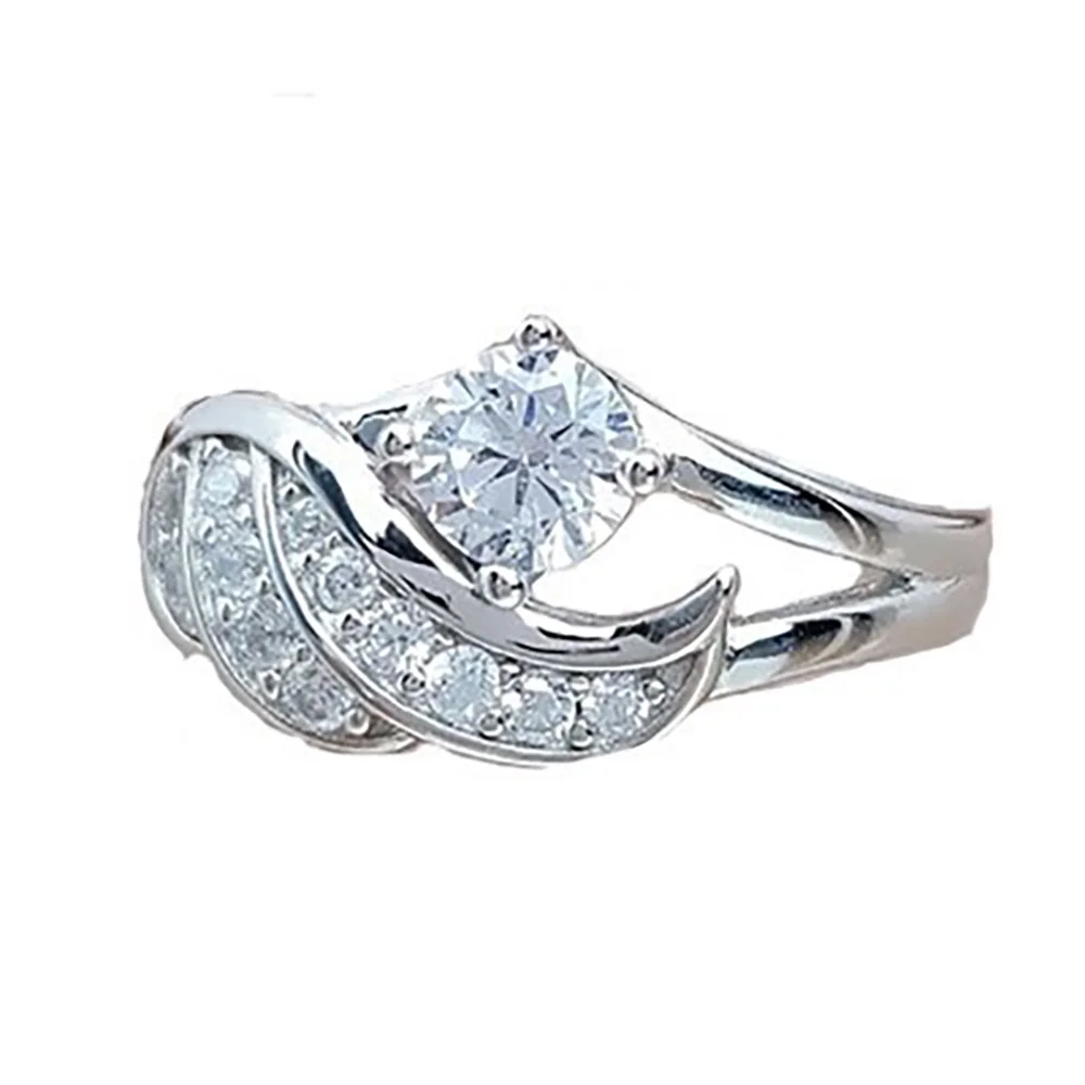 Zircon diamond ring fashion angel wing diamond ring European and American jewelry factory wholesale image 4