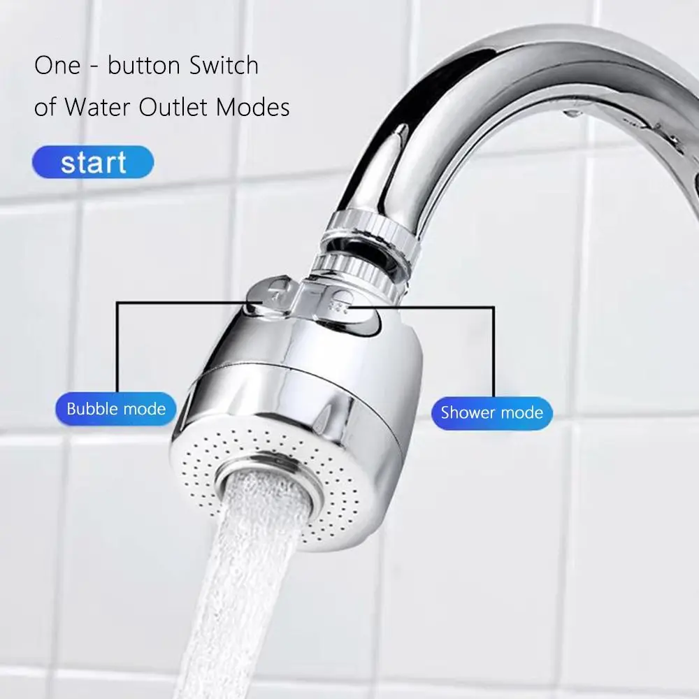 

1Pcs New Swivel Head Kitchen Faucet Nozzle 360 Rotatable Bent Faucet Bubbler Tap Aerator Water Saving
