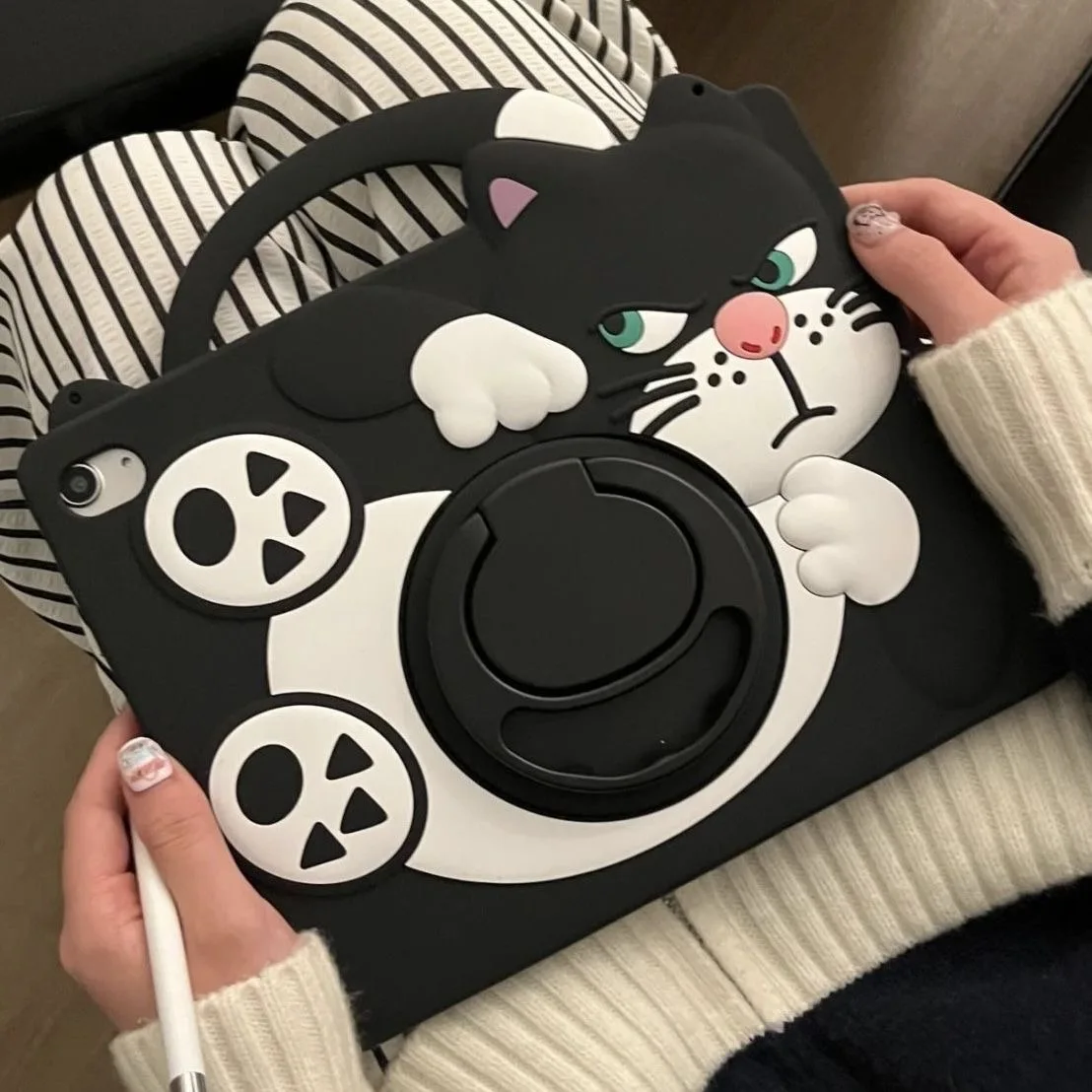 

Для iPad A16 2025 Air 4 5 6 iPad Pro 11 10,5 10,2 дюйма 7 8 2018 9,7 Disney Люцифер Кот Планшет Силиконовые чехлы Мультяшный детский чехол