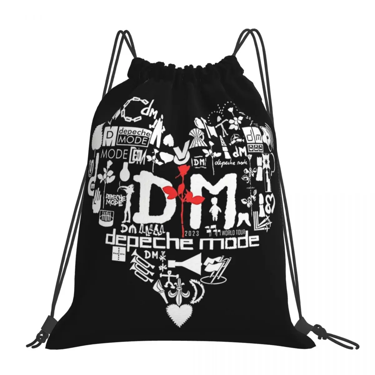 ワールドツアーメメントクラシックミュージシャンバンド 2024 バックパックポータブル巾着バッグ雑貨バッグブックバッグ男性女性学生