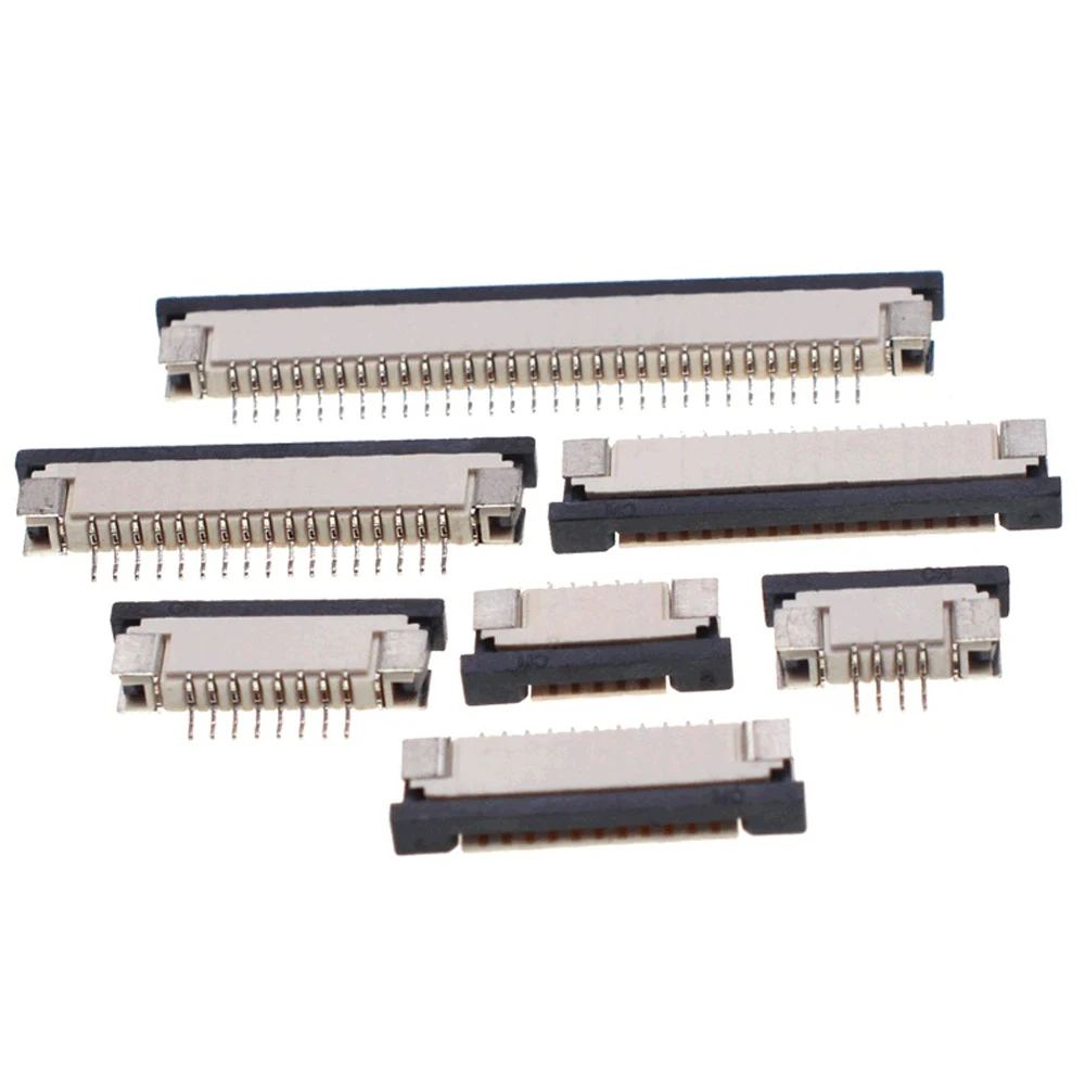 50pcs FFC Flat Cable Connector LCD Screen Socket 1.0MM Spacing Drawer Type Lower Connection 4-15P FPC Connector