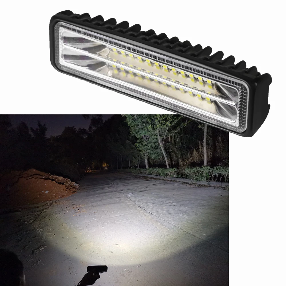 1-4pcs 24W 48W LED Work Light Bar Fog Lights Car Light Assembly For Tractor Motocycle Offroad LED Bar Headlights Moto Fog Lights