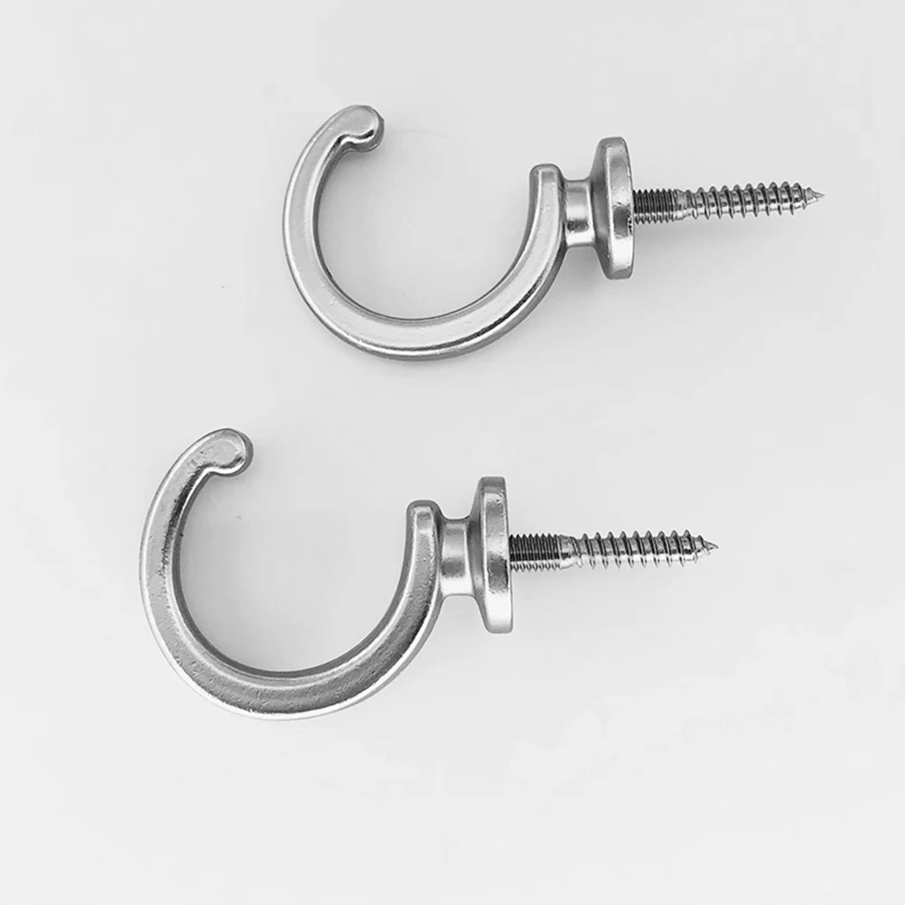 

2pcs Hooks Silver Metal Drapery Holdbacks Wall Mount For Living Room Heavy Duty Curtain Tieback Hooks Alloy Curtain Accessories