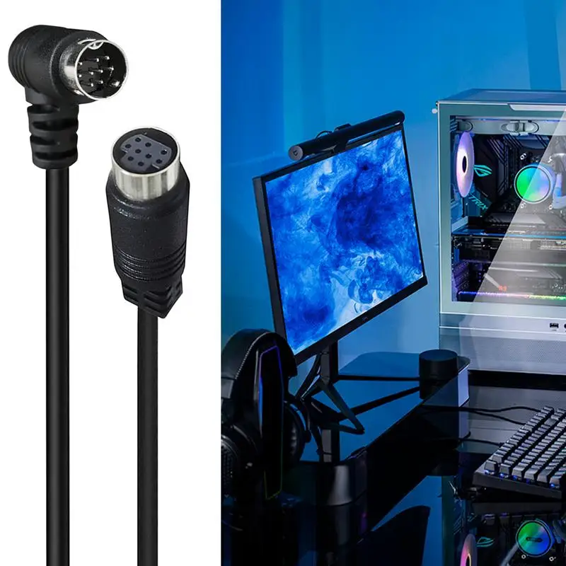 Cable de vídeo DIN Cable de videocámara de 70,8 pulgadas Transferencia de conector de cable DIN de 9 pines para receptor de TV proyector videocámara