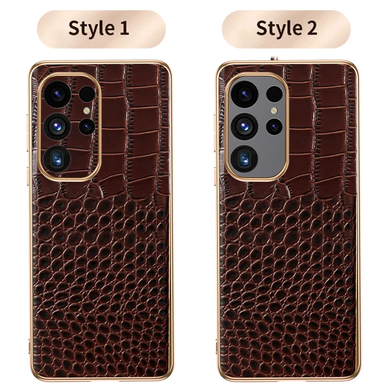Etui na telefon z prawdziwej skóry bydlęcej do Samsung Galaxy S 24 S23 S24 Ultra S21 S22 Plus S21 FE 5G Note 20 Ultra Luxury Back Cover