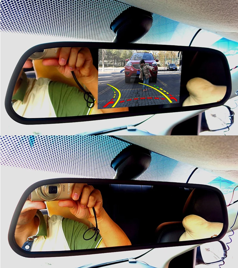 GreenYi – rétroviseur de voiture de 5 pouces, avec moniteur, pour caméra de recul de véhicule d'angle 170, écran de système de stationnement HD TFT LCD