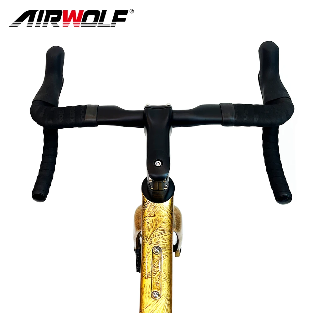 AIRWOLF 700x40c Gravel Bike Carbon Road Bicycles with SHIMANO 105 22 Speeds Group Sets A5 Cyclocross Bike Crystal Color