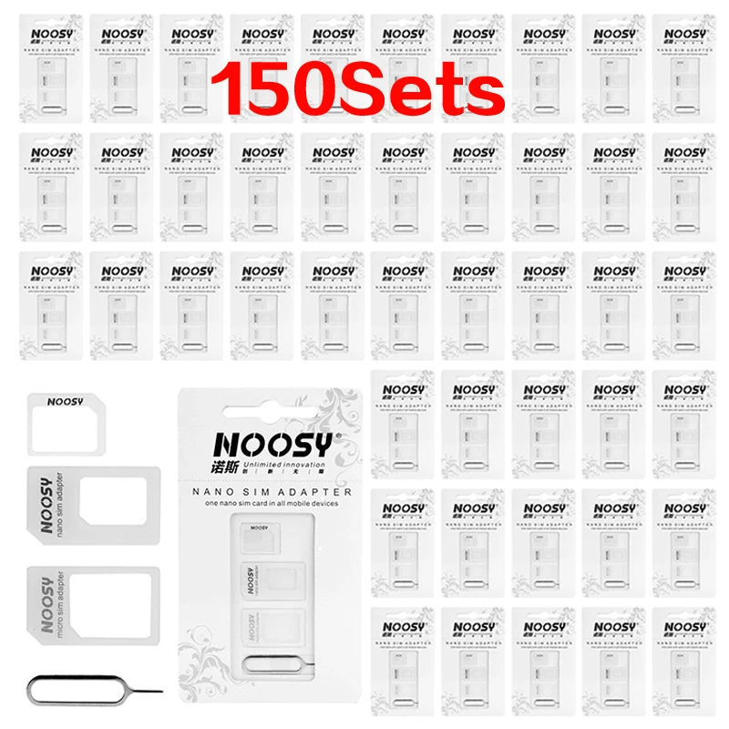 KIT de adaptador de tarjeta SIM de Noosy con Extractor de SIM/eyector de Pin, 150 juegos