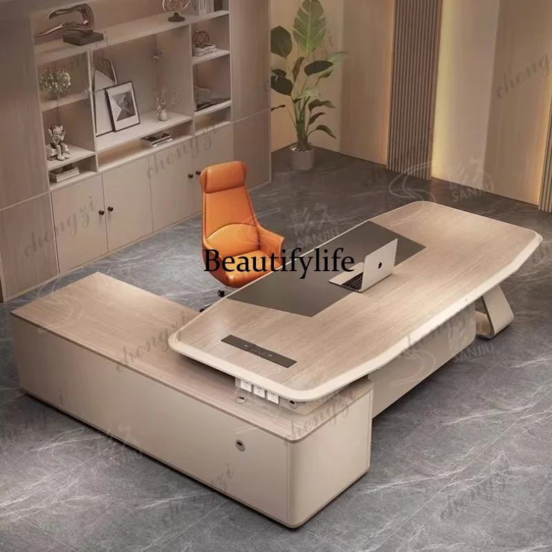 A68 Luxury Modern Executive Desk 1.6-3.0M Minimalist CEO Boss Desk High-End Manager Workstation for Executive Office Premium