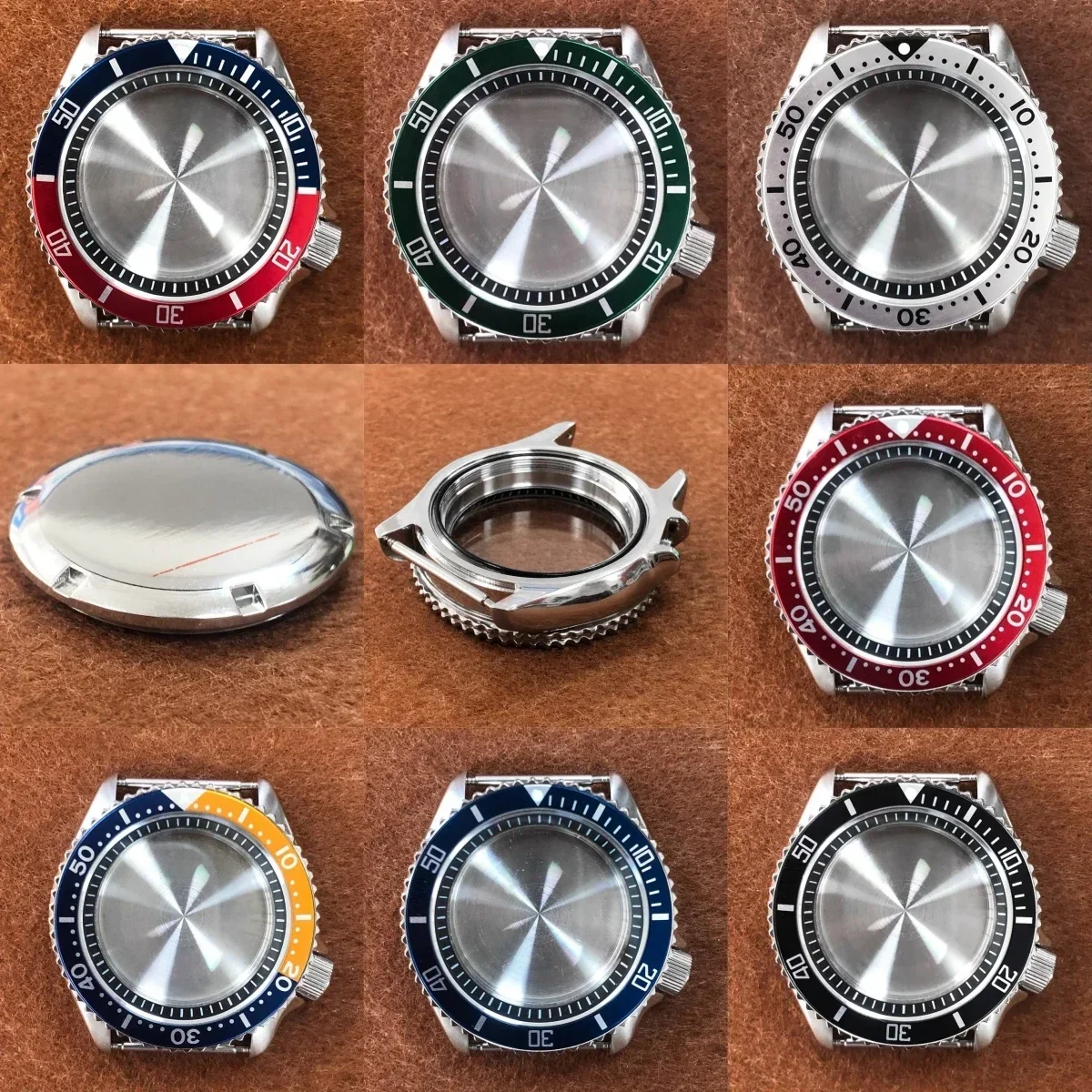 Customized Top-High Case 904L 42mm Orange Ring  Silver Stainless Steel Watches Case Fit NH35 NH36 7S26 7S36 4R35 4R36 Movement