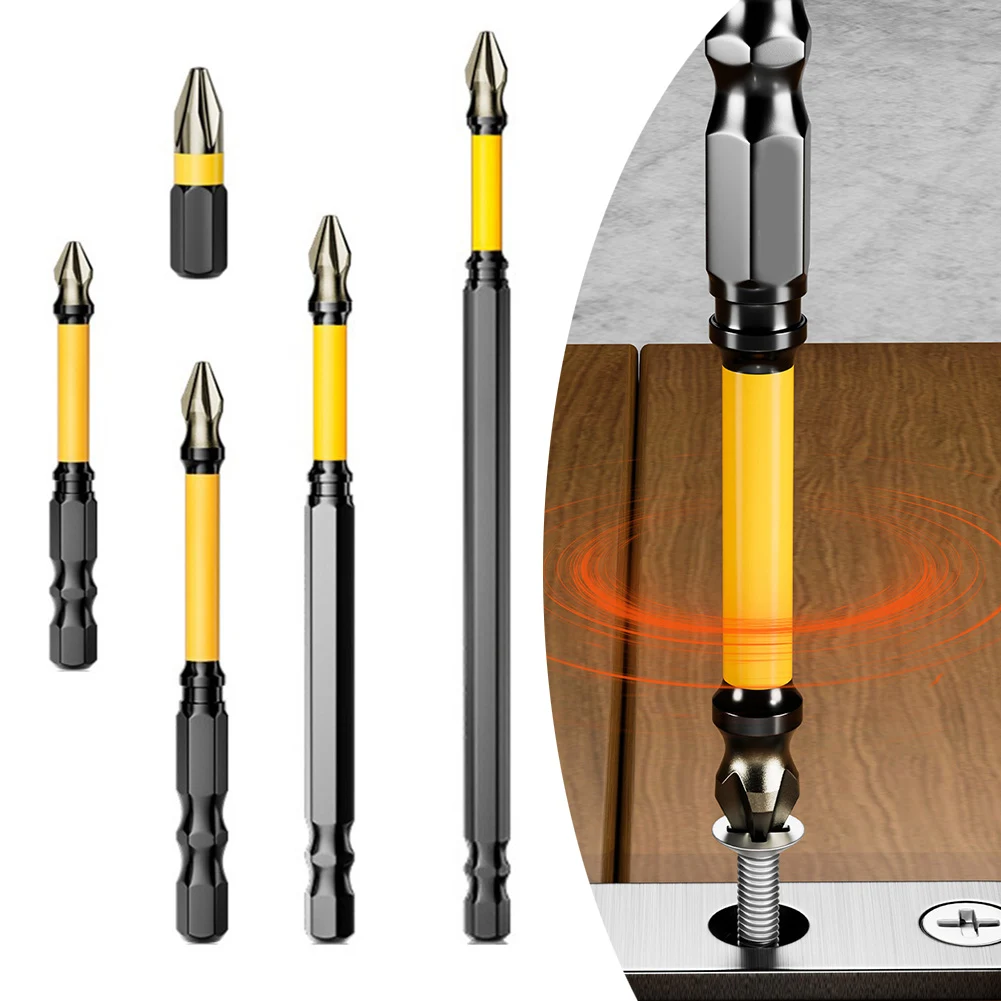 

5Pcs 25-150mm Non-slip Screwdriver Bit Electric Driver For PH2 Batch Head Electric Drill Screwdriver Accessories