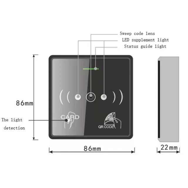 Secukey Wegand QR Reader Leitor de código RFID Sistema de controle de acesso NFC 13,56 MHz MF/IC Card Scanner