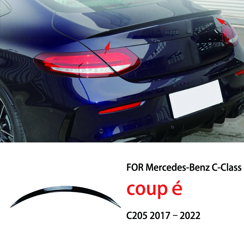 

Car accessories FIT For Mercedes-Benz C-Class coupé C205 2017–2022 black carbon fibre Rear Door Tail Trunk Spoiler Wing Lip