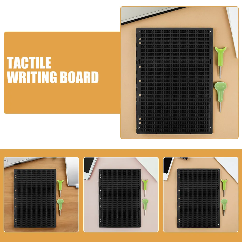1Set Braille Writing Board 27 Rows 30 Cells Thickened Stable Tactile Learning Tool for Visually Impaired Portable Braille Stylus