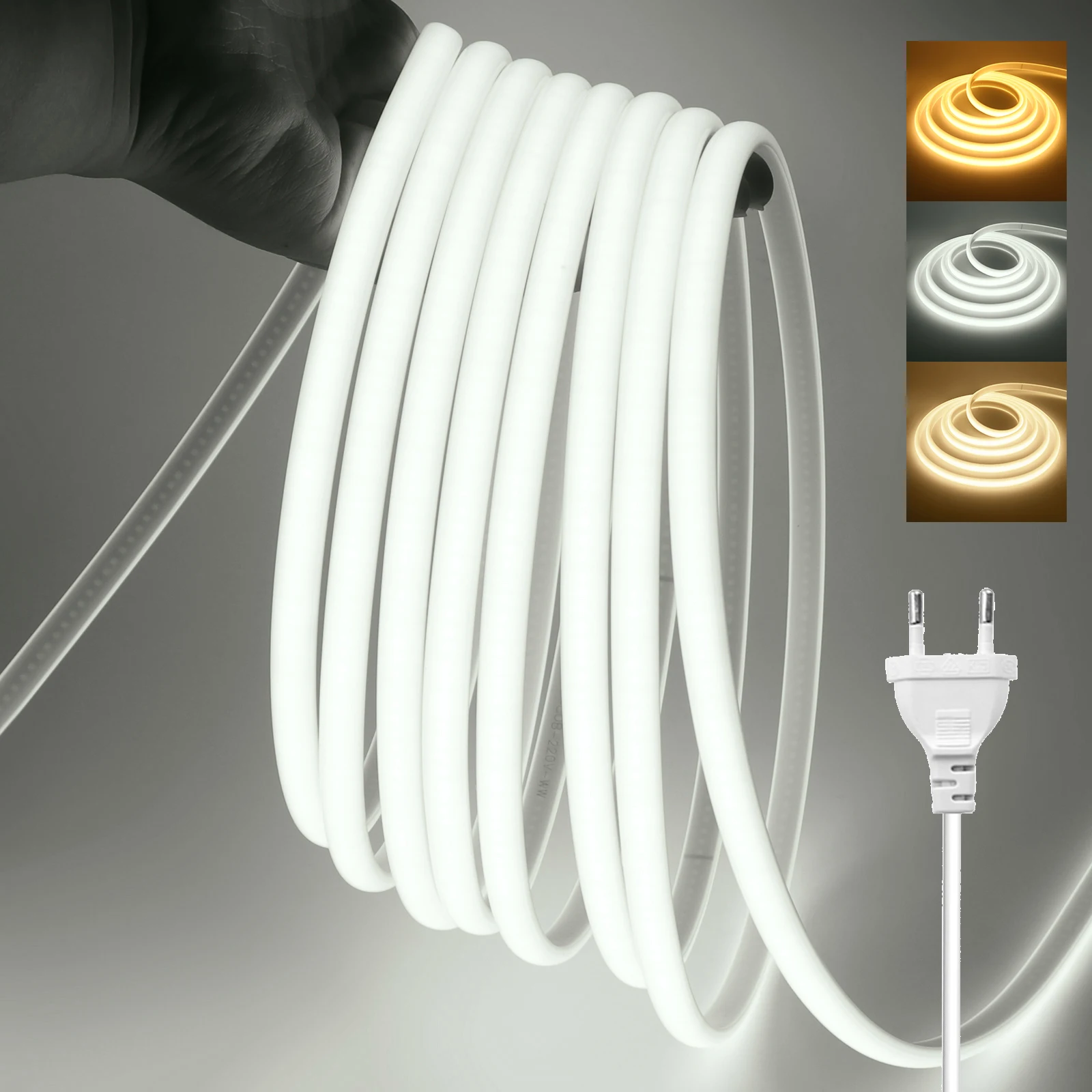 

COB LED Strip 220V Waterproof 288LEDs/m LED Neon Strip 0.5m 10m 20m 30m 40m Flexible Lamp Tape for Kitchen Home Garden Decor