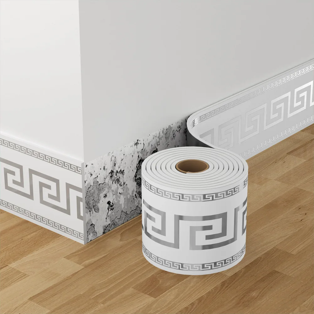 1 roll of anti-collision anti fouling waterproof self-adhesive wall sticker for living room bedroom decoration skirting board