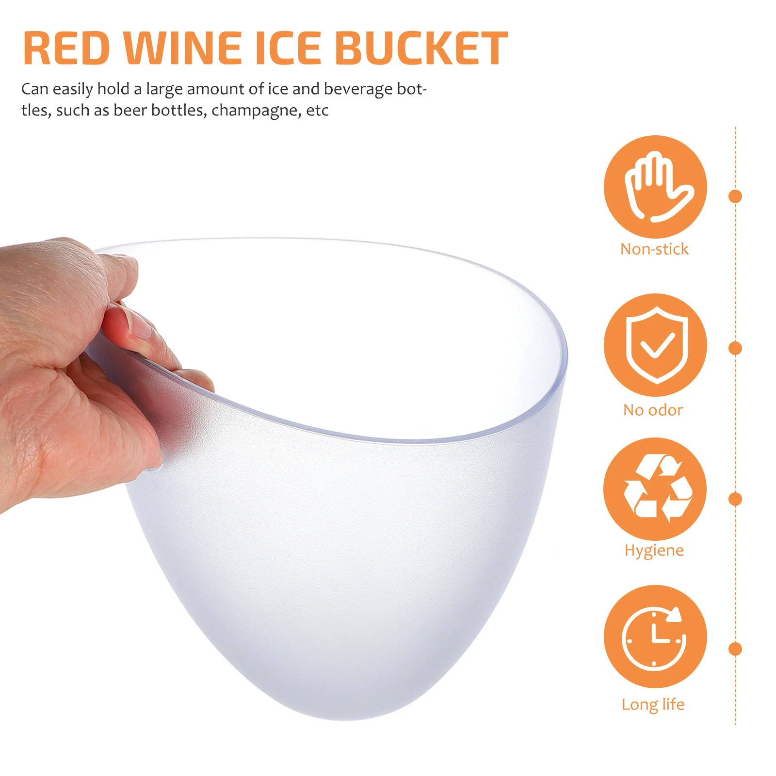 

1pc Premium Bar Handle Design Multi-Functional Beverage Chiller For Home Kitchen Use Ingot Beer Bucket Wine Bucket Pp