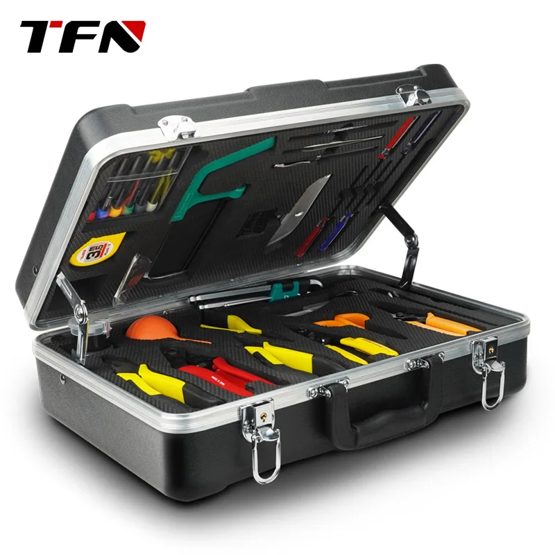 

TFN TG2 Fiber Optic Repair Kit 21 PCS FTTH Optical Fiber Construction Tool Set Communication Fiber Optic Construction Toolbox