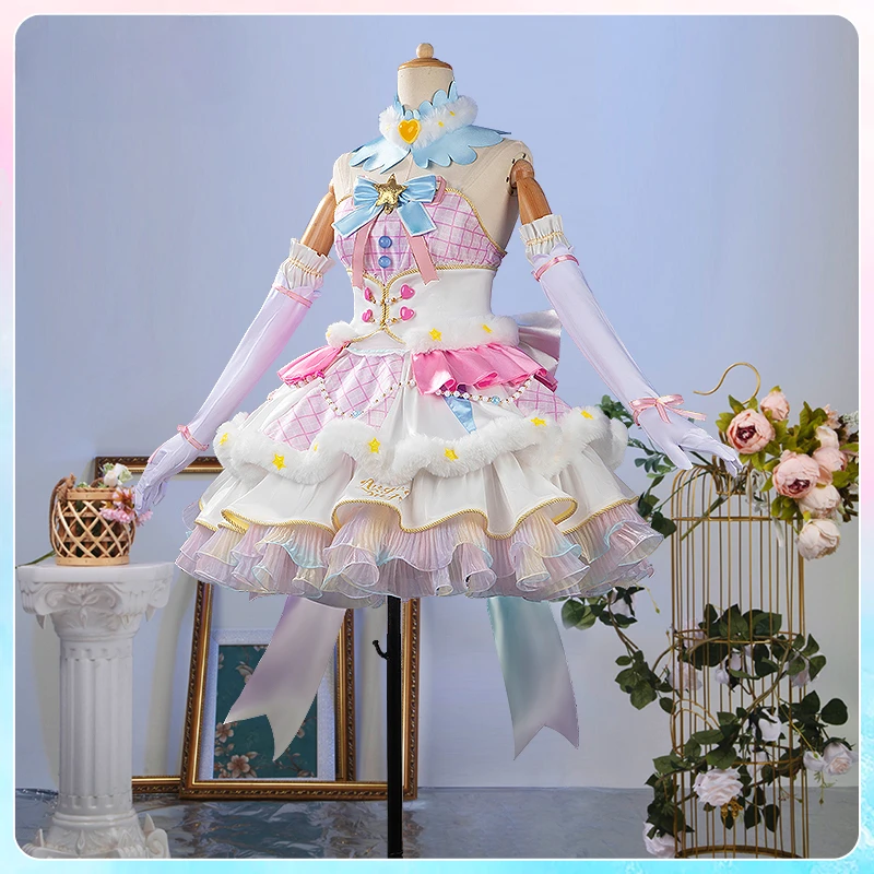 [Customized] Aikatsu! Series Hoshimiya Ichigo Shining Declara Cosplay Costume Game Anime Uniform Hallowen Play Role Clothes