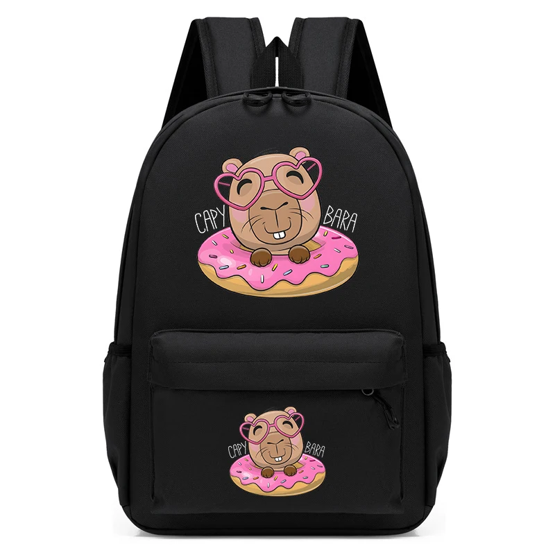 Kids School Backpack Bags Chibi Kawaii Cute Capybara Student Schoolbag Kids Anime Cartoon Bagpack Boys Girls Bookbag