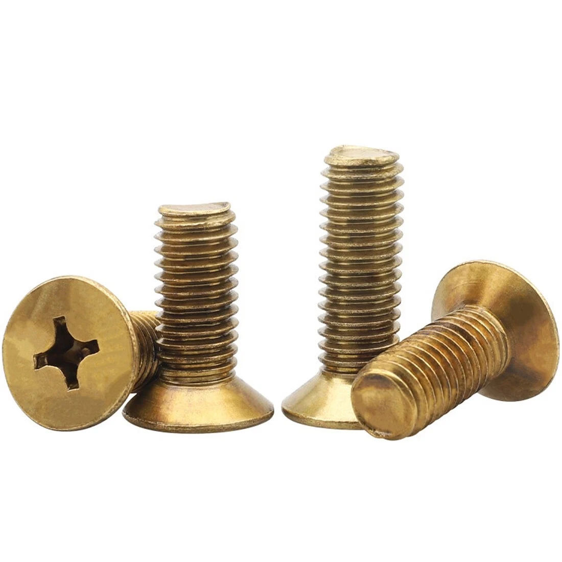 1~100pcs Brass Flat Phillips Machine Screws M2 M2.5 M3 M4 M5 M6 M8 M10 M12 Countersunk Bolt Length 4mm To 70mm