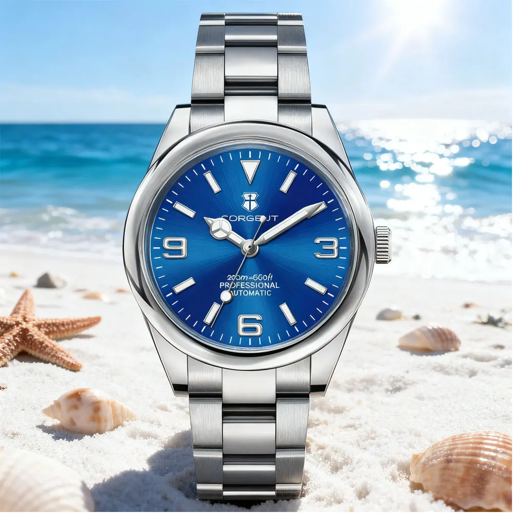 นาฬิกาข้อมือผู้ชาย Corgeut ขนาด 36 มม./39 มม. ใช้กลไก Miyota8215/NH35 กระจกแซฟไฟร์  โลโก้สั่งทำได้ นาฬิกาอัตโนมัติแบบกลไก  นาฬิกาผู้ชาย Reloj para hombre
