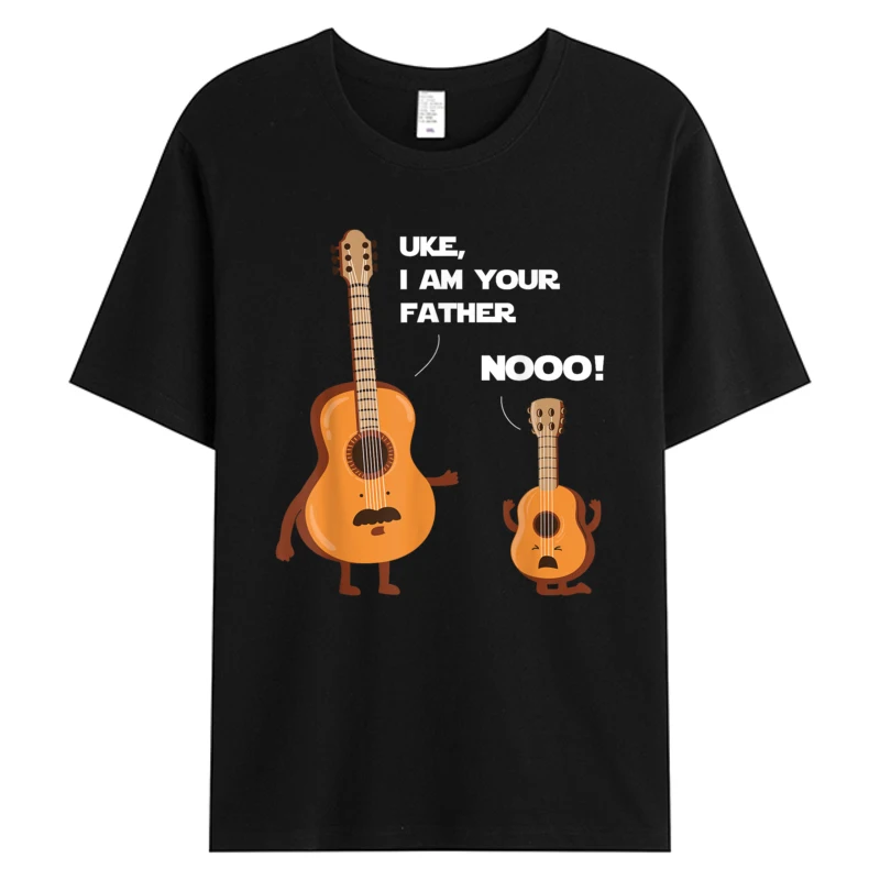 

Uke I Am Your Father Funny Ukulele Guitar T Shirts For Men Joke Music Guitarist Mens 100% Cotton Graphic T-Shirt Humor