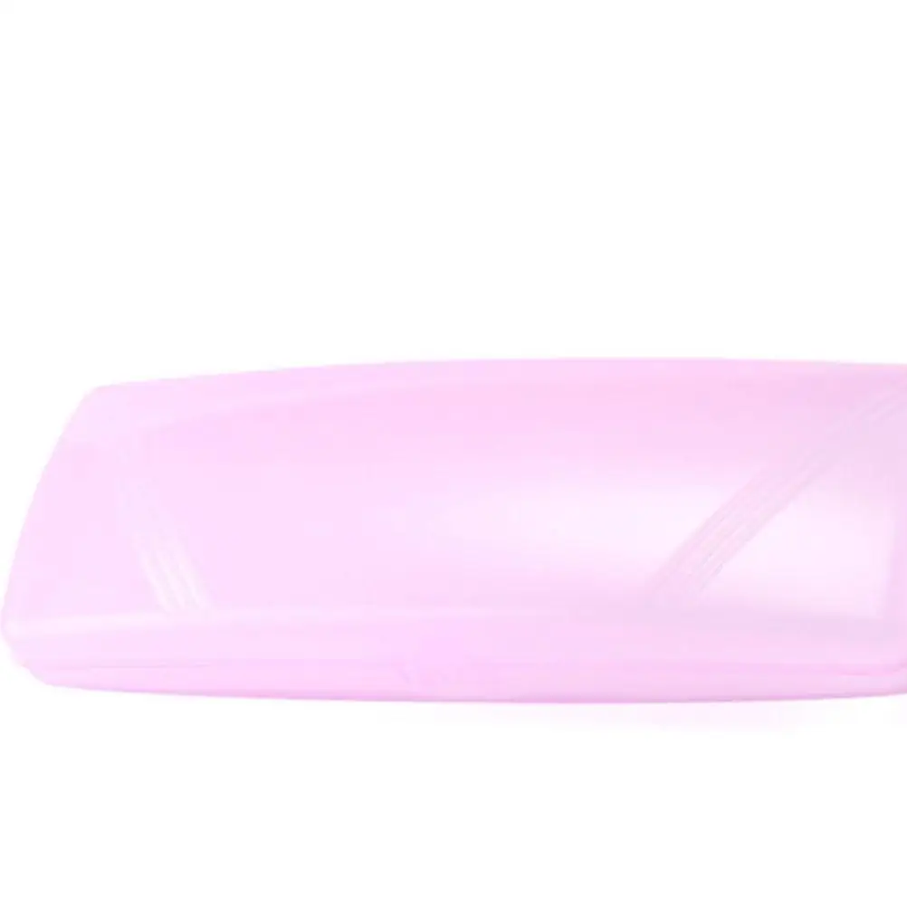 5pcs Portable Plastic Eyeglasses Box Anti-pressure Glasses Case Transparent Sunglasse Protectors for Man Woman (Pink)