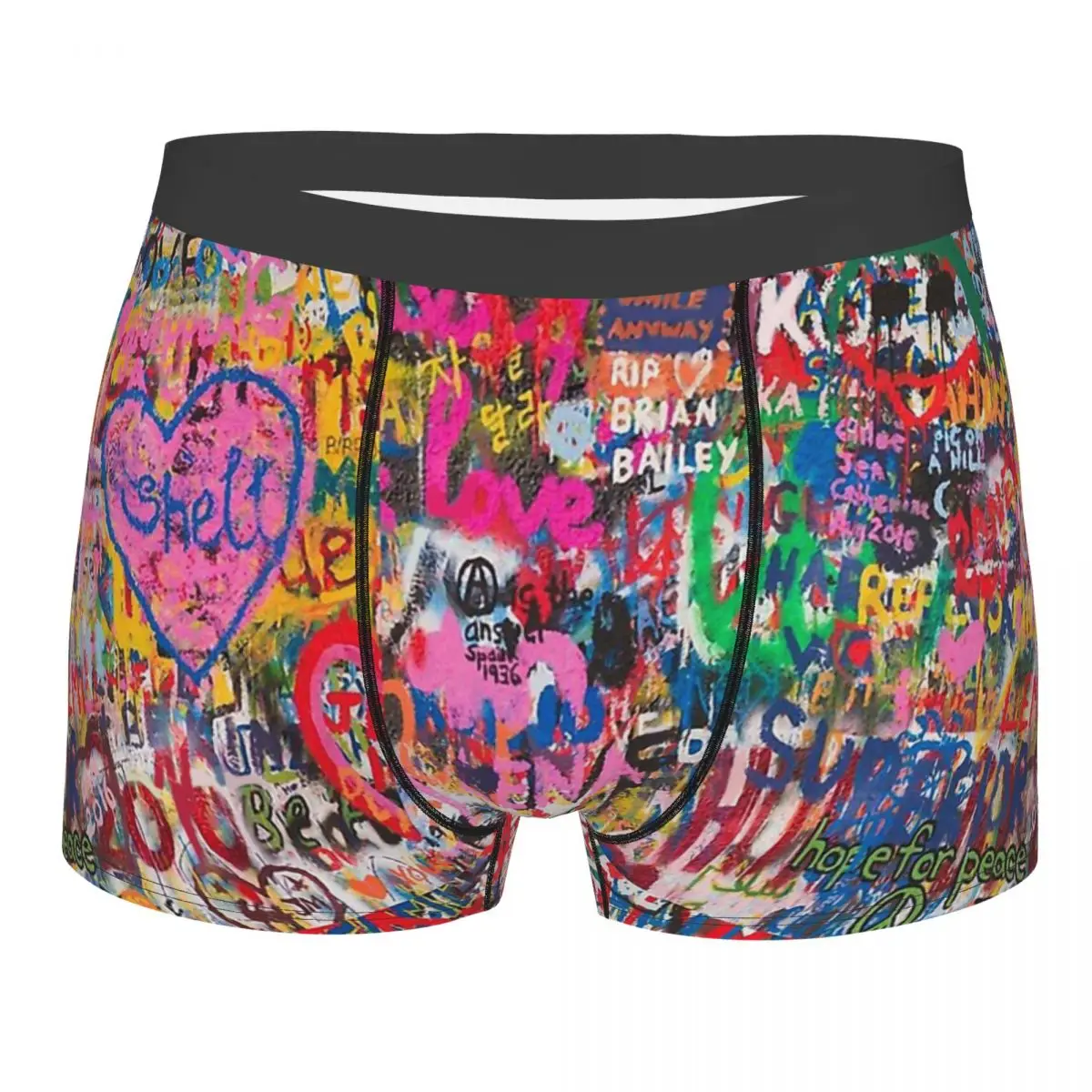 Banksy Graffiti Underpants Breathbale Panties Man Underwear Print Shorts Boxer Briefs