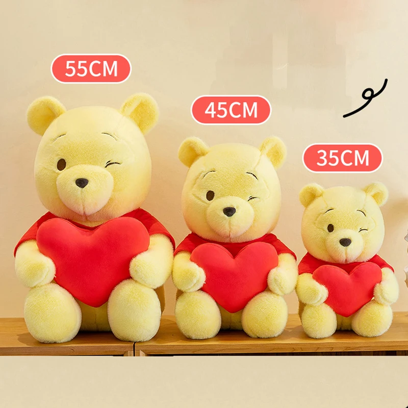 30/40/50cm New Disney Plush Toys Winnie The Pooh Love Kawaii Anime Plushie Dolls Pooh Bear Stuffed Pillows Gifts for Childrens