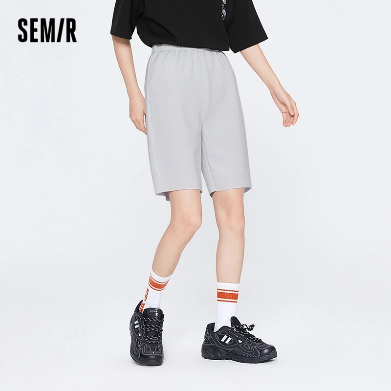 SEMIR Casual Pants Women Elastic Waist Basic Shorts Temperament Five-Point Pants 2022 Summer New Solid Color Summer Clothes Lazy