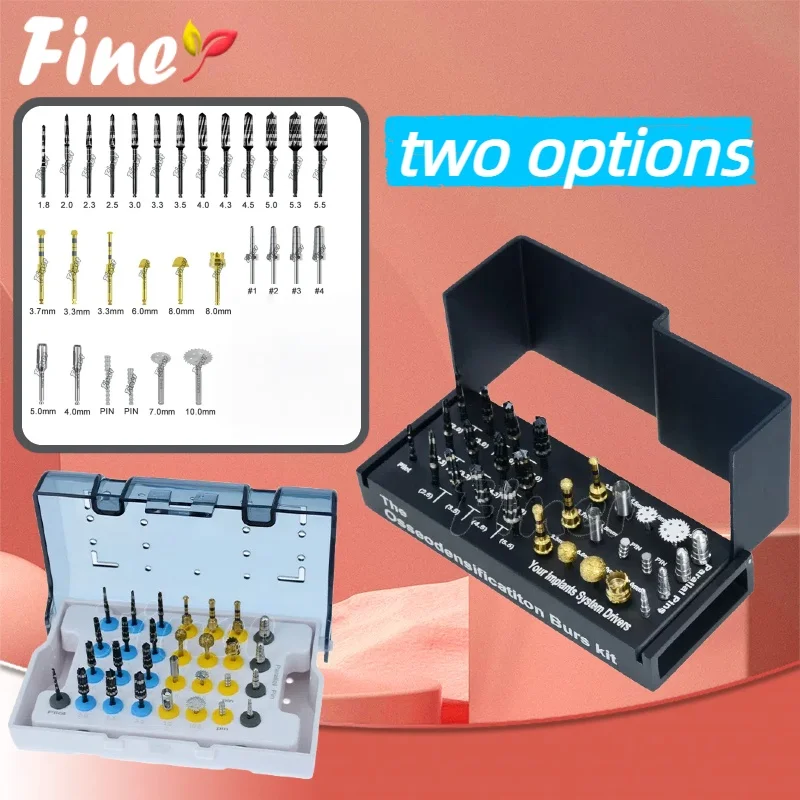 

Finer 29pcs Osseodensification Burs Kit Dental Implant Drills Titanium Coated Membrane Diamond Coated Drills Dental Tools