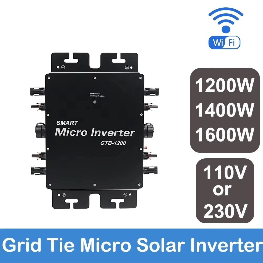 GTB-1200W 마이크로 인버터 1200W 110V 220V 대기 WIFI 모바일 앱 태양광 시스템 온그리드 스마트 태양광 패널 (GTB 마이크로 인버터 포함)