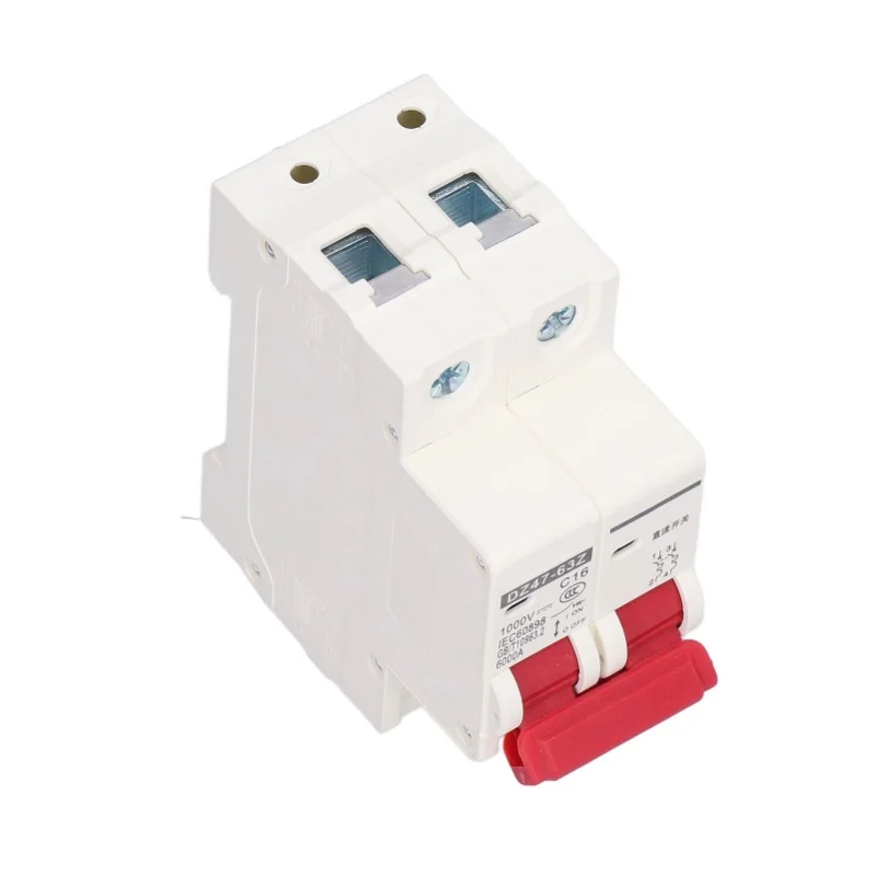

Circuit Breaker 2P Low Voltage 6000A Breaking Capacity DIN Rail Mount 16A DC 1000V