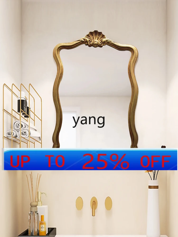 LMM  Vintage Engraving Bathroom Mirror Antifog Glasses Smart Bathroom Mirror Special-Shaped Bathroom Wall-Hanging Mirror