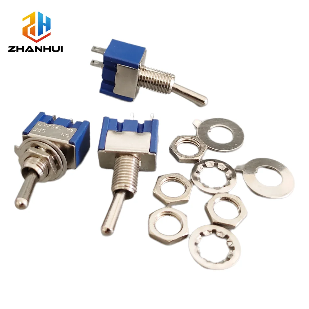 5Pcs MTS-101 Mini Toggle Switch - SPST 2-Pin 2-Position ON/Off 6A 125V for Small Electronics