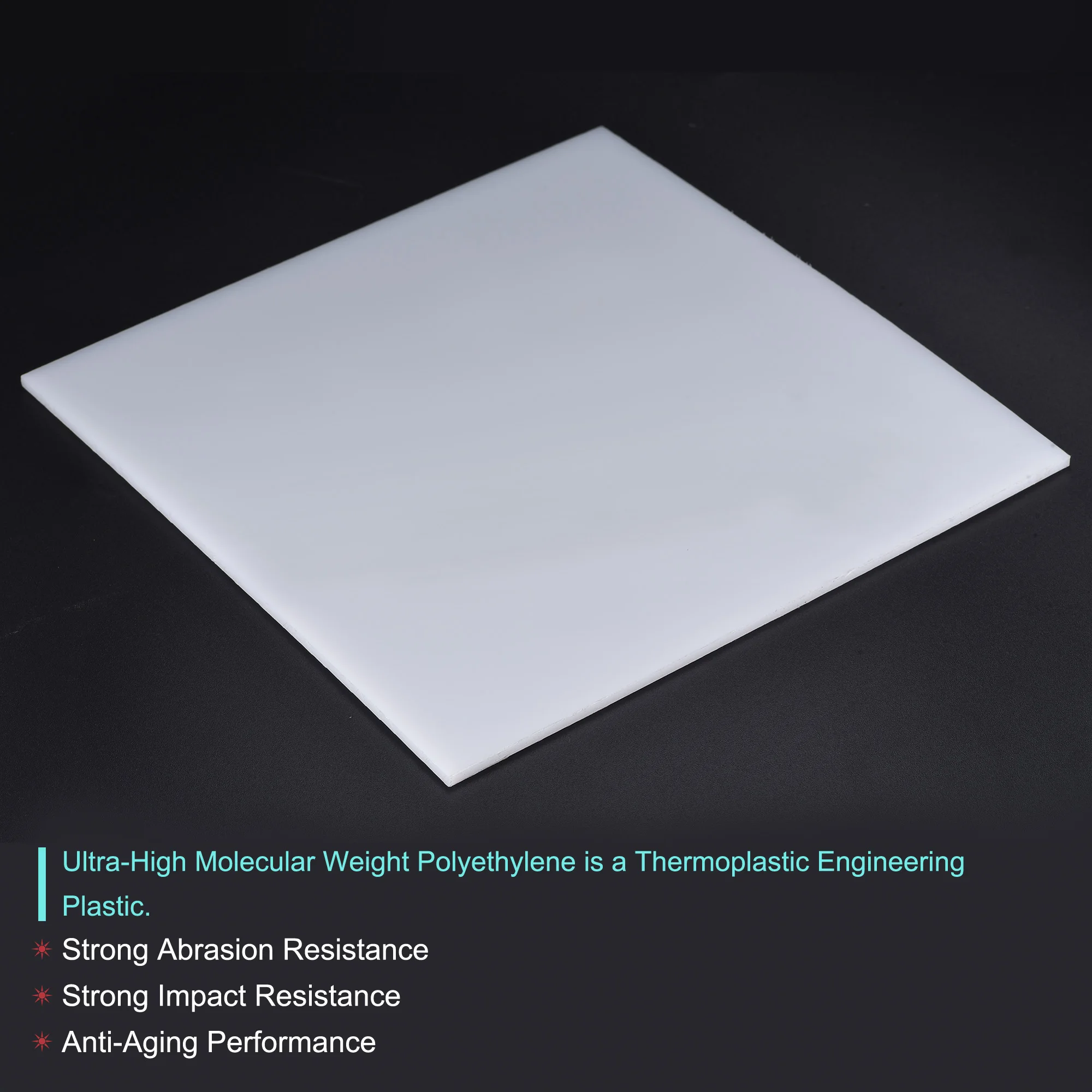 uxcell UHMW Sheet Ultra High Molecular Weight Polyethylene Sheet Hard Plastic Sheet Board 12''x 12 '' x 0.08'' White
