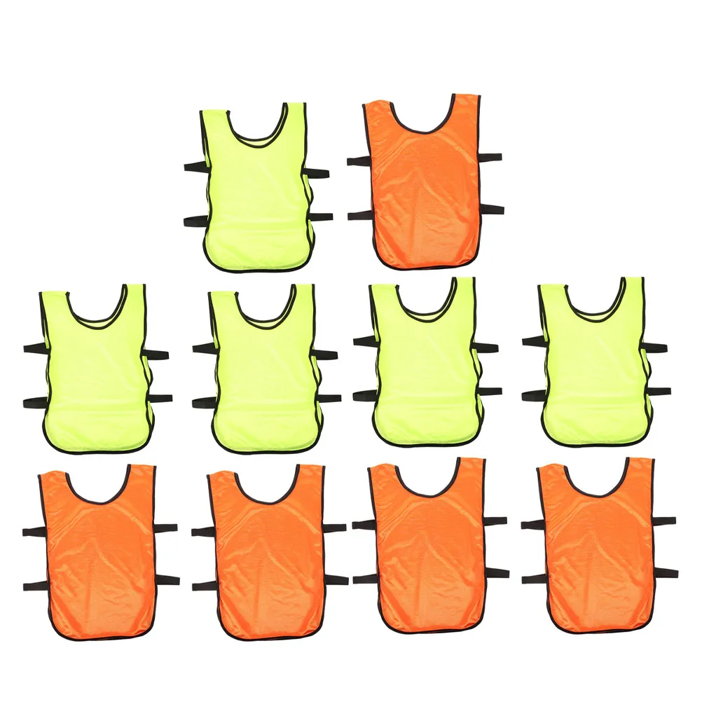 

10 шт. тренировочных жилетов для футбола, быстросохнущие, легкие, для молодежи, для баскетбола, футбола, тренировок, многоразовые