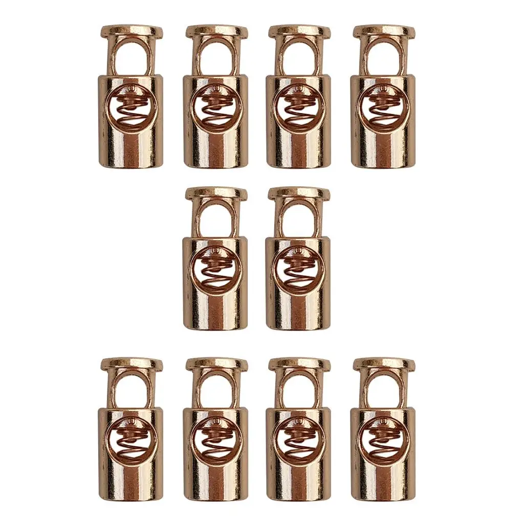 Golden Metal Toggle Buckle Single Hole Cord Lock Secure Stopper for Drawstrings Backpacks Sports Luggage Use