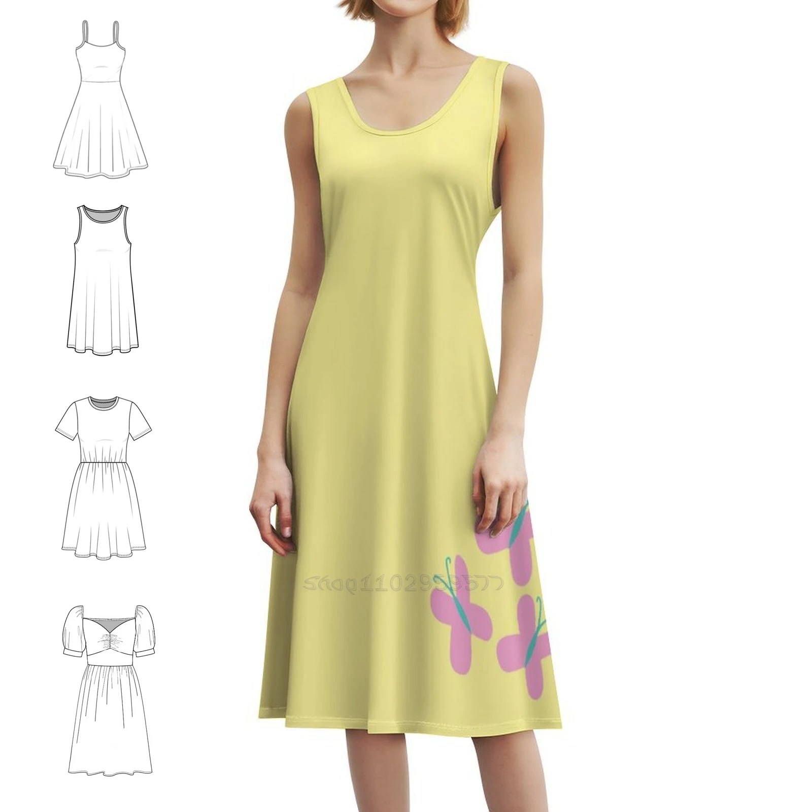 Fluttershy'S Cutie Mark Korean Style Casual Dress For Women Simple Daily Office Lady Dresses My Little Friendship Is Magic My