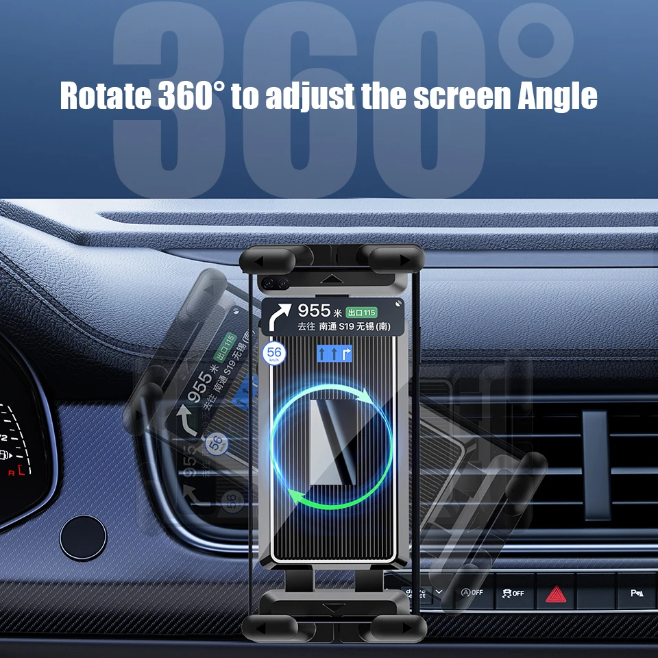 Car Tablet Holder 360 Rotation Stand for Cell Phones Universal Gravity Auto Phones Holder in Car Air Vent Clip Mount GPS Support