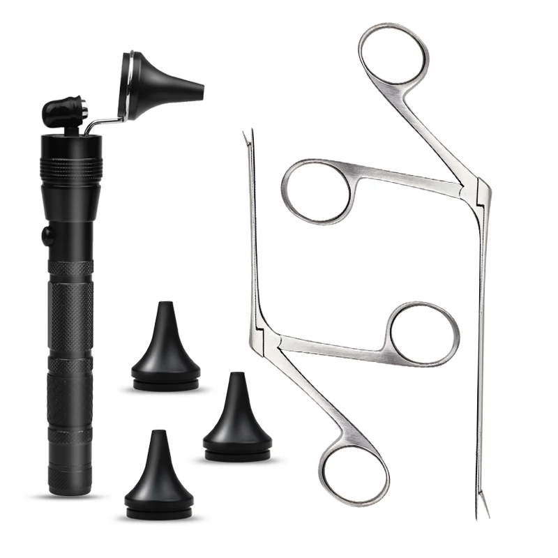 

Earwax Nose Wax Cleaner Pliers Picker Ear Endoscope Remover Micro Alligator Crocodile Vet Forceps Tweezers with Light Tool D2