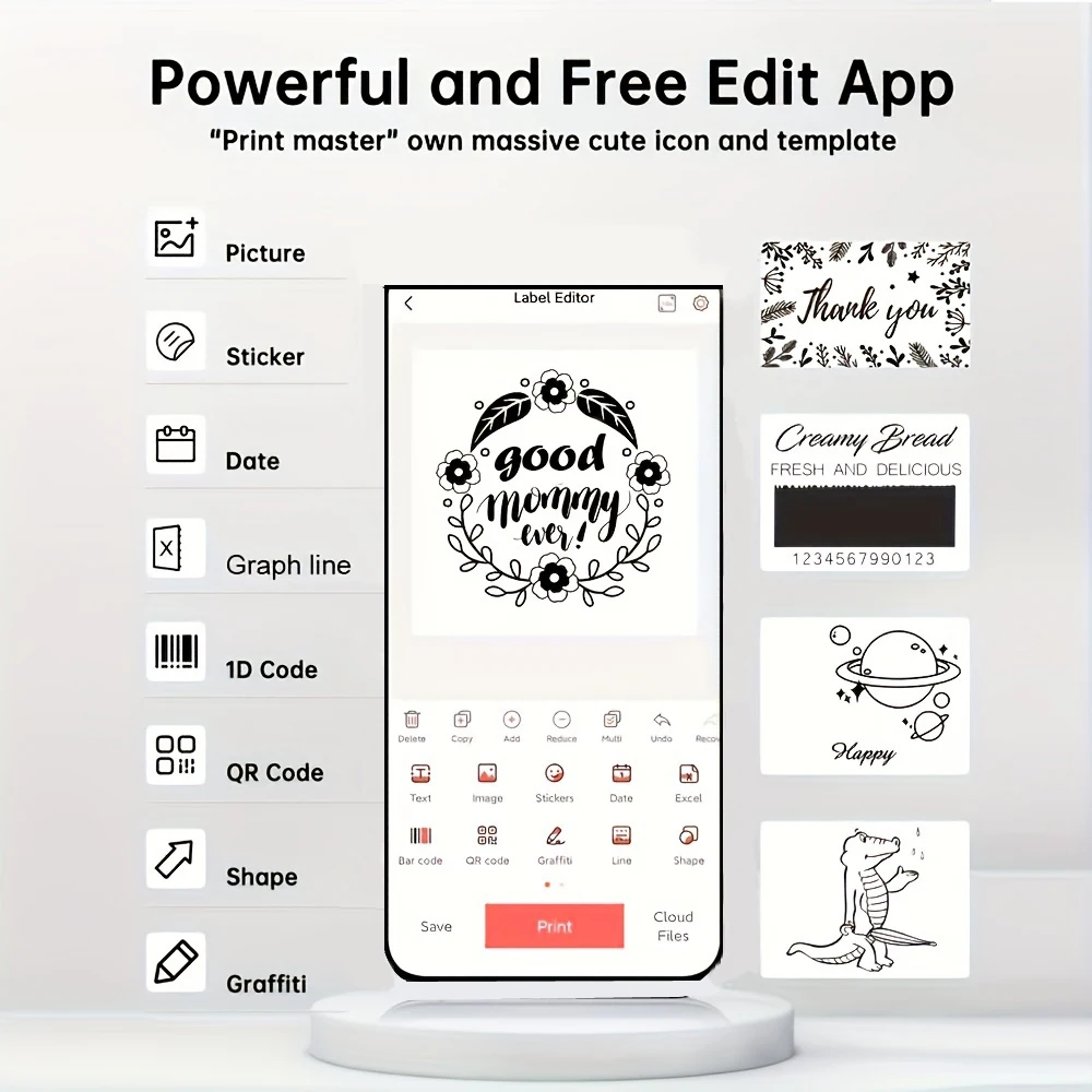 Умный портативный термопринтер B21 B1 P50 Bluetooth беспроводной самоклеящийся принтер для наклеек для подарка/домашнего творчества/маркинга