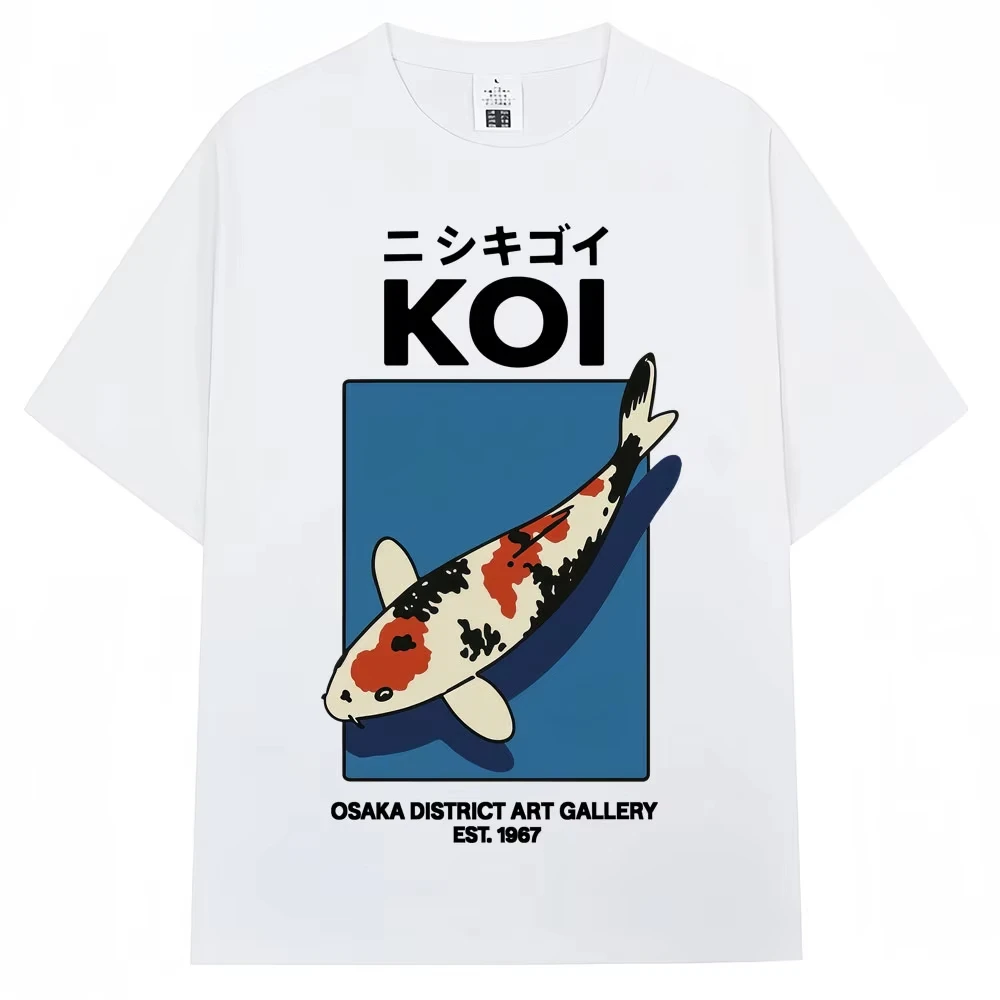 Camiseta japonesa Fuji Dragon Yakuza Tokyo Koi Fish para hombre y mujer, camisetas de moda Vintage, camisetas holgadas 100% de algodón, ropa de calle para hombre