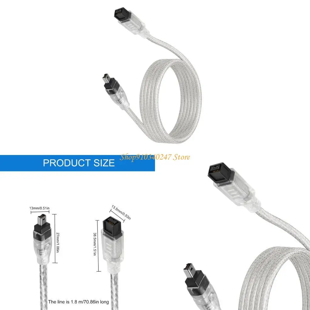 Q22A IEEE 1394 800Mbps To 400Mbps Connector Cable 9 Pin 4 Pin Fast Speed Data Transfer Industrial Application Video Equipment